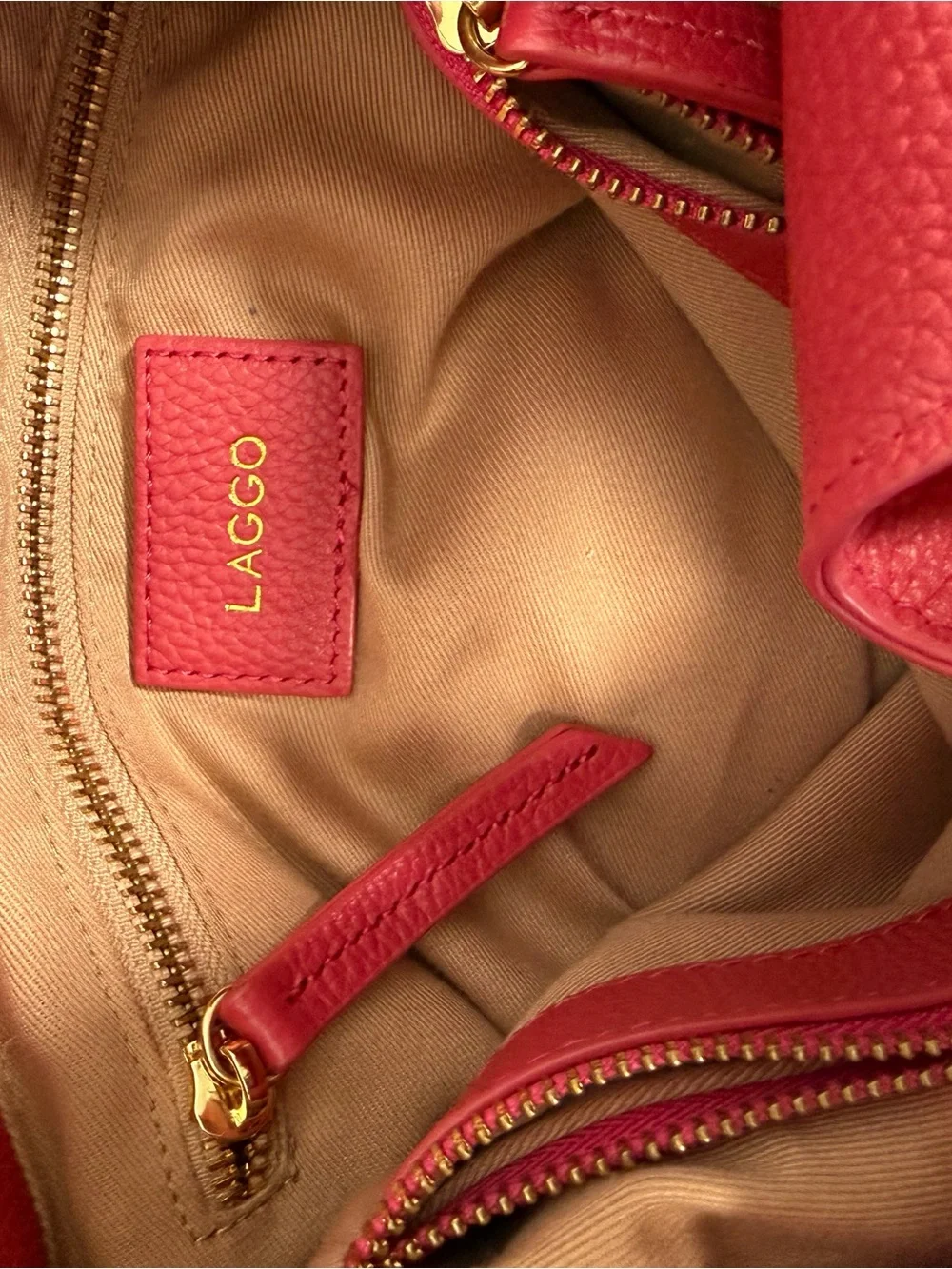Lagging Hot Pink Leather Hobo Shoulder Bag, 100% Leather, Great Condition